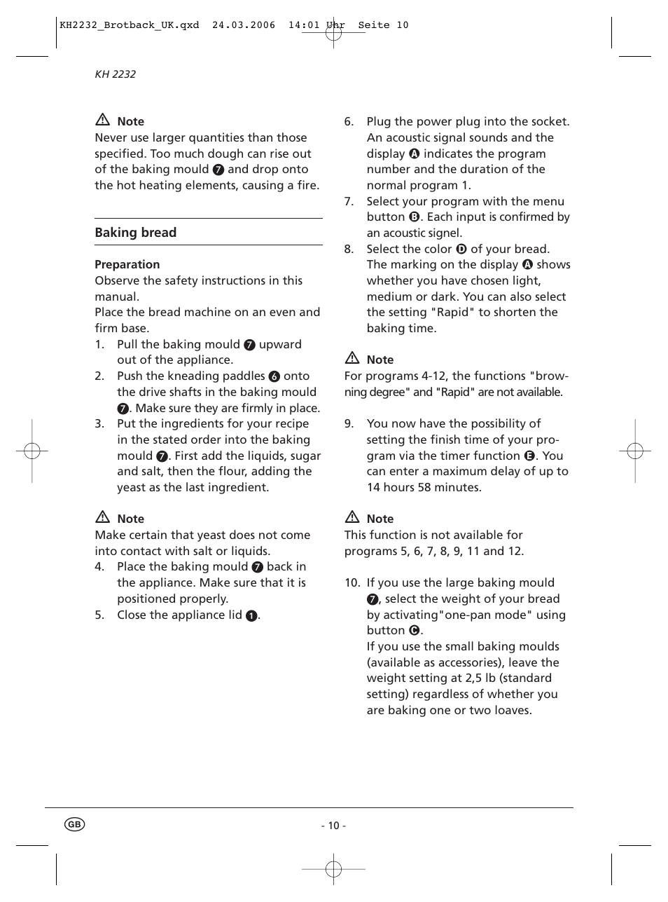 Kompernass KH 2232 User Manual | Page 12 / 20