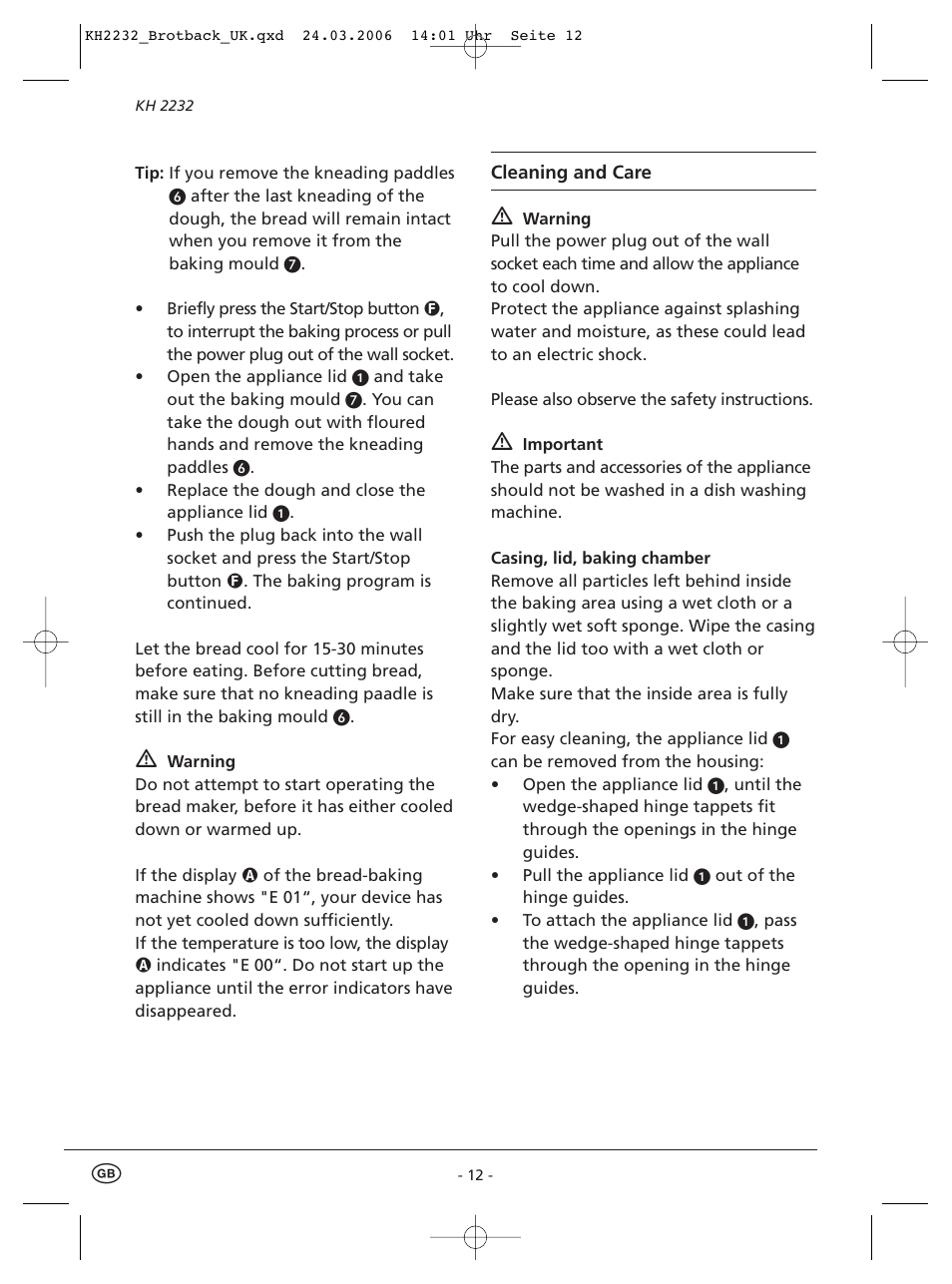 Kompernass KH 2232 User Manual | Page 14 / 20
