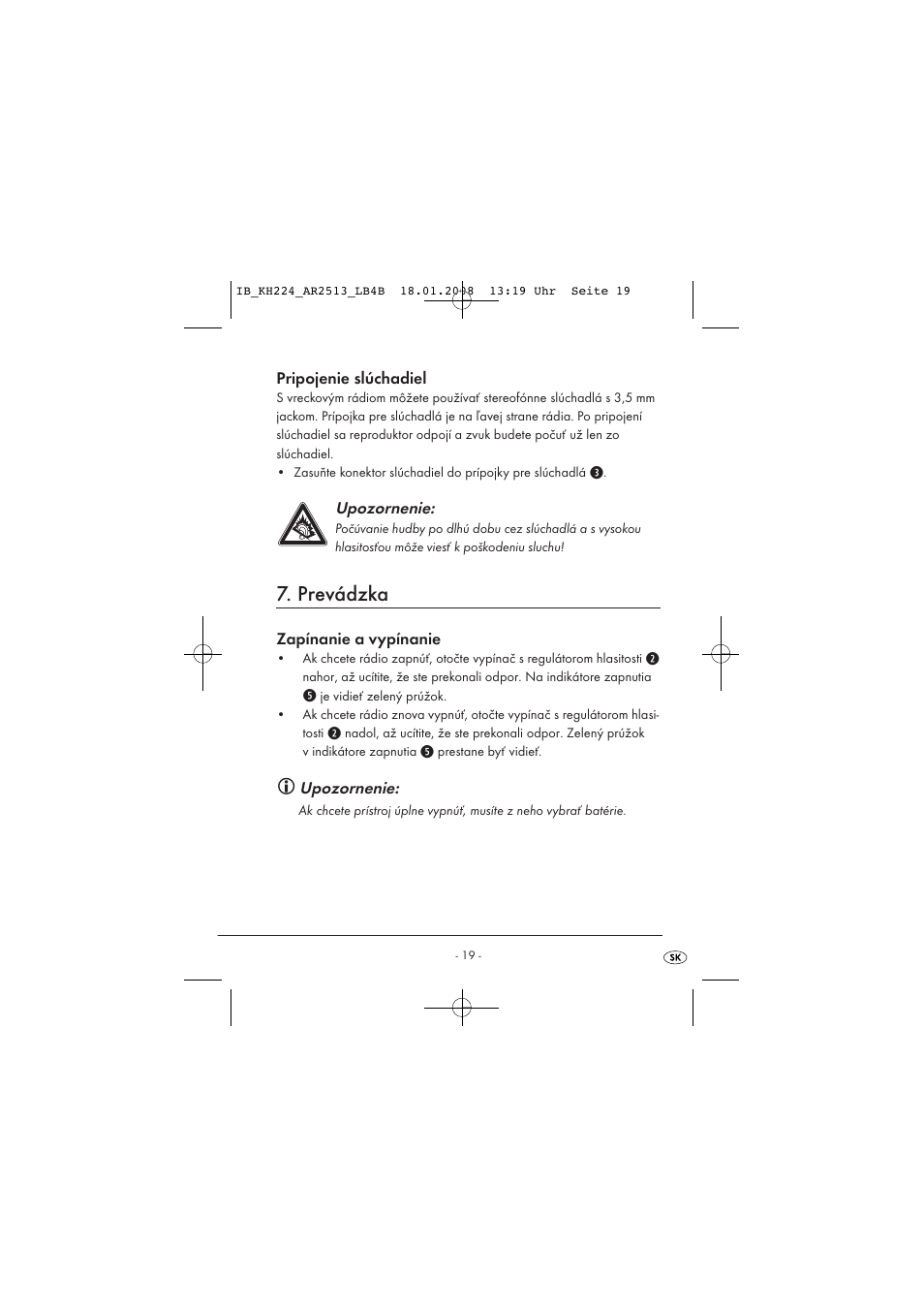 Prevádzka | Kompernass KH224-1/08-V2 User Manual | Page 23 / 26