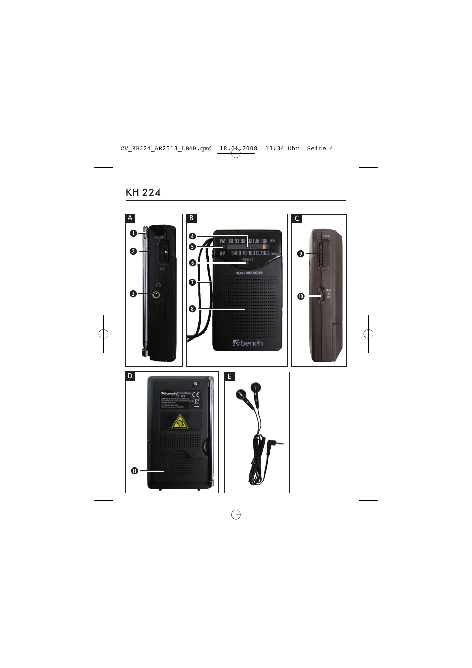 Kh 224 | Kompernass KH224-1/08-V2 User Manual | Page 4 / 26