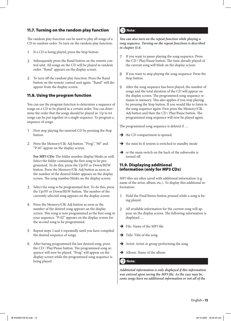 Kompernass KH 2265 User Manual | Page 13 / 22