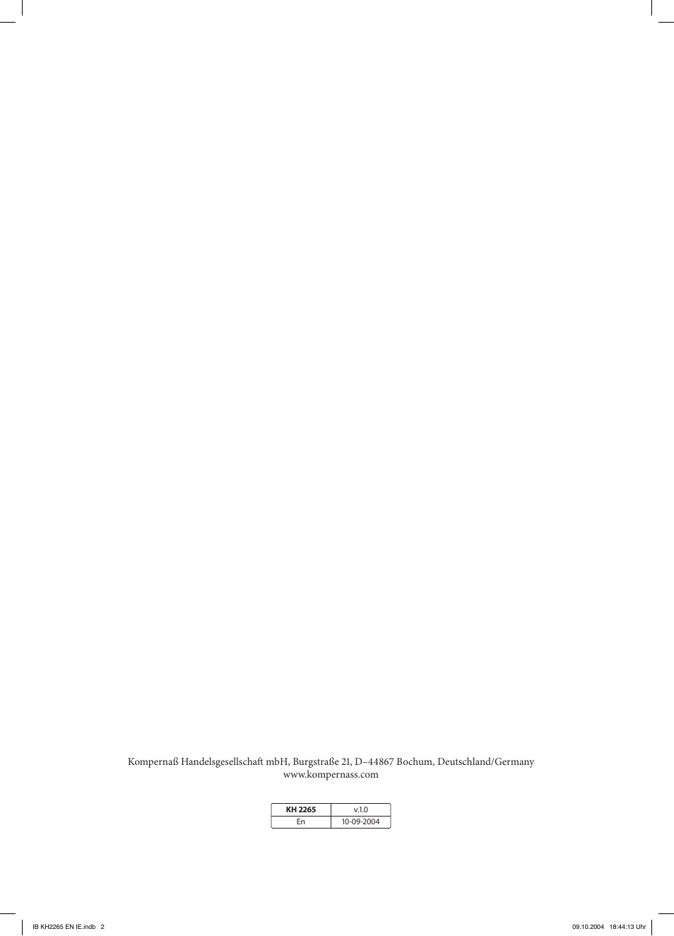 Kompernass KH 2265 User Manual | Page 2 / 22