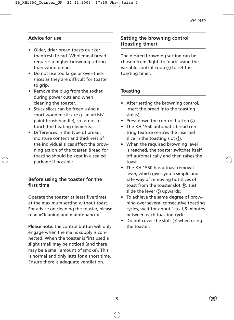 Kompernass KH 1550 User Manual | Page 7 / 10