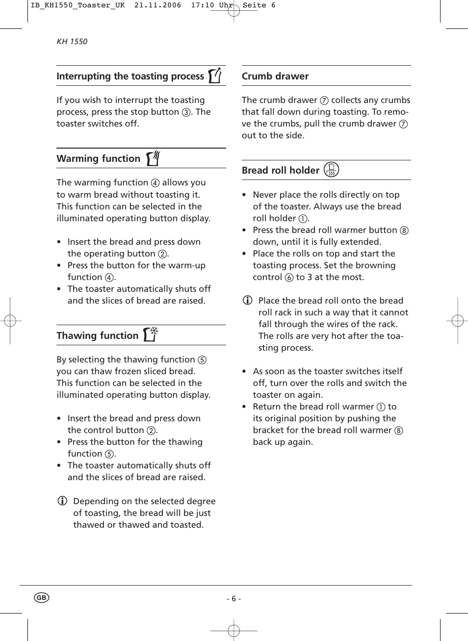 Kompernass KH 1550 User Manual | Page 8 / 10