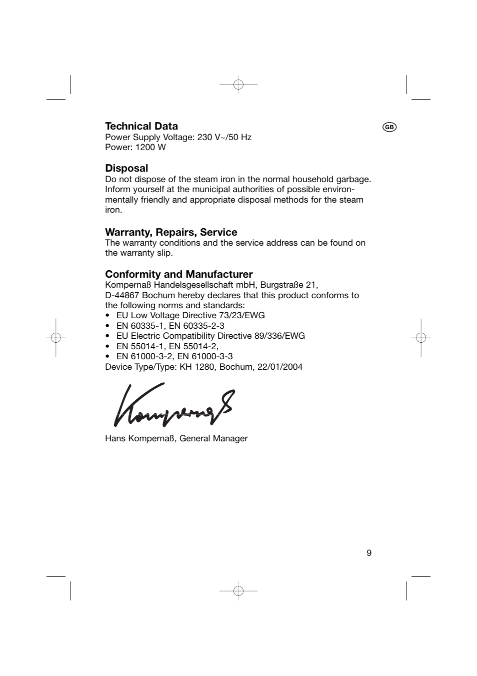 Kompernass KH 1280 User Manual | Page 10 / 13