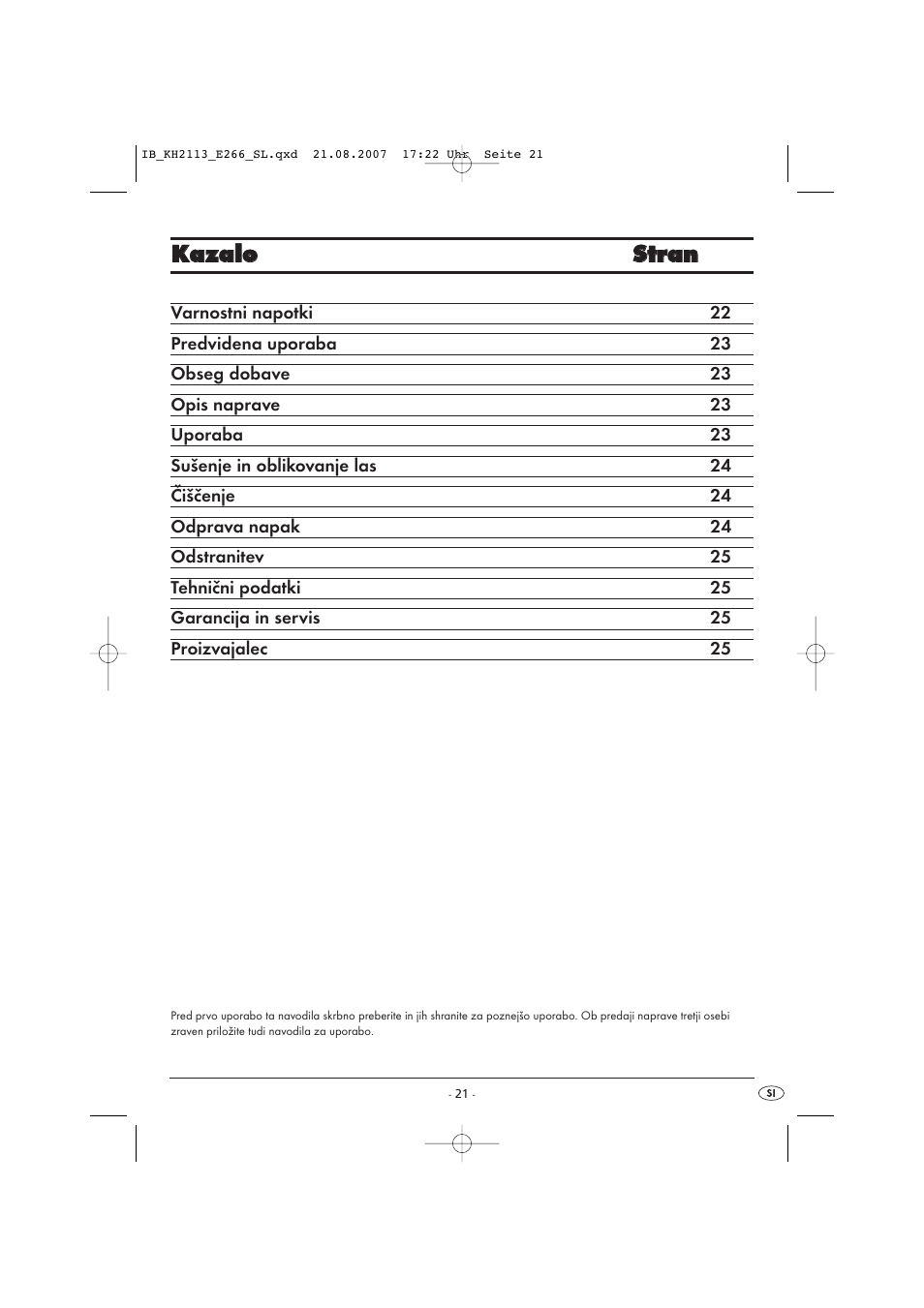 Kka az za allo o s sttrra an n | Kompernass KH 1149 User Manual | Page 21 / 50