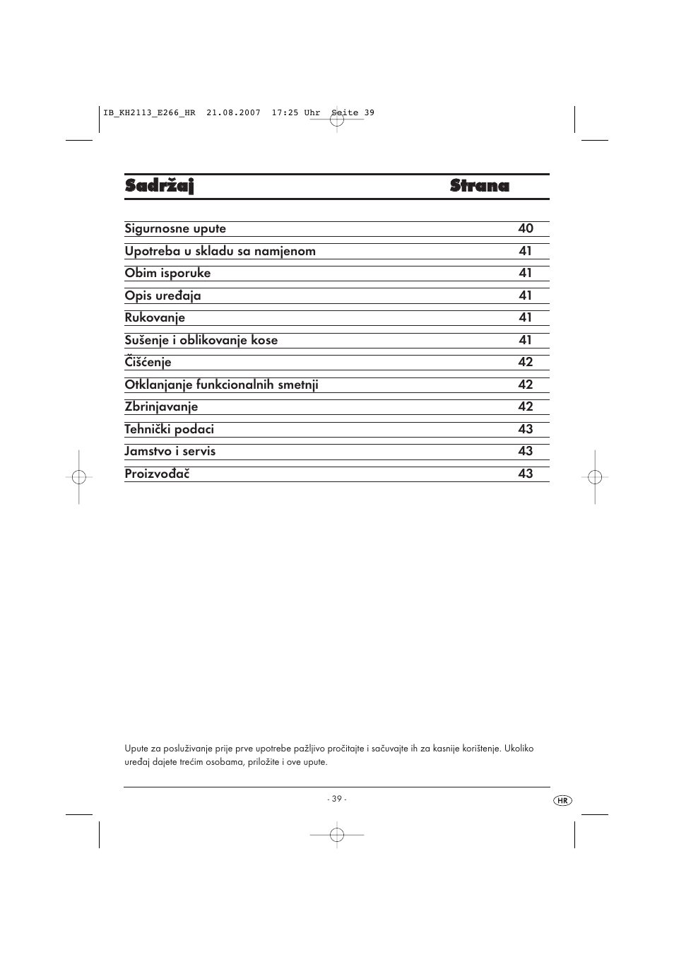 Ssa ad drrž ža ajj s sttrra an na a | Kompernass KH 1149 User Manual | Page 39 / 50