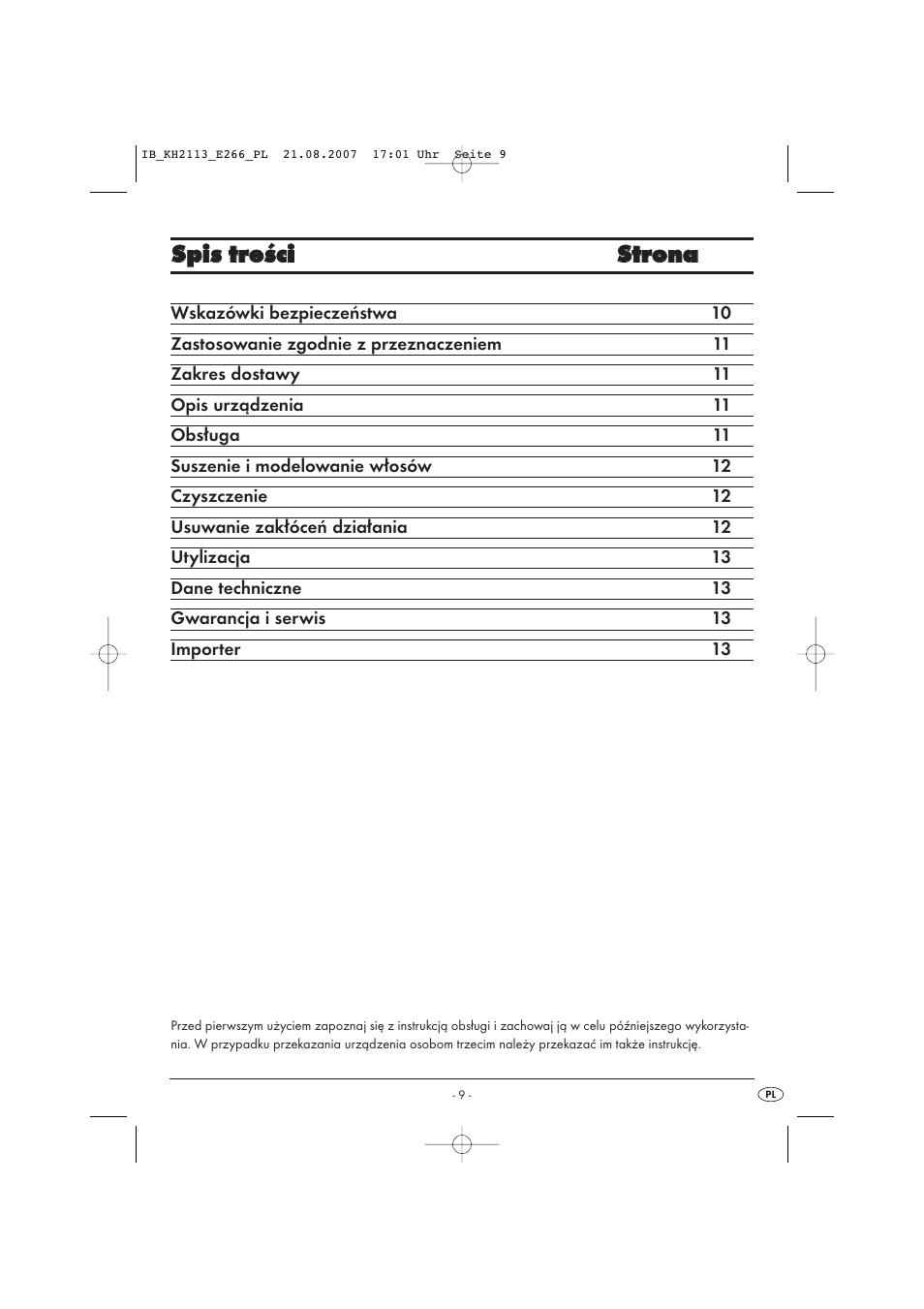 Ssp piis s ttrre eś śccii s sttrro on na a | Kompernass KH 1149 User Manual | Page 9 / 50