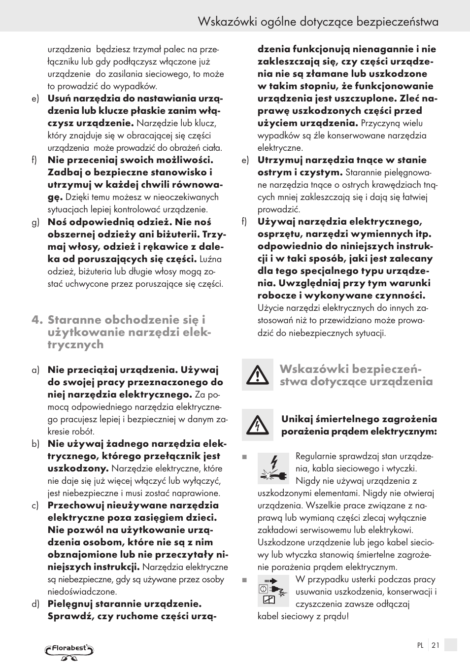 Wskazówki ogólne dotyczące bezpieczeństwa, Wskazówki bezpieczeń- stwa dotyczące urządzenia | Kompernass FSM R1 User Manual | Page 19 / 90