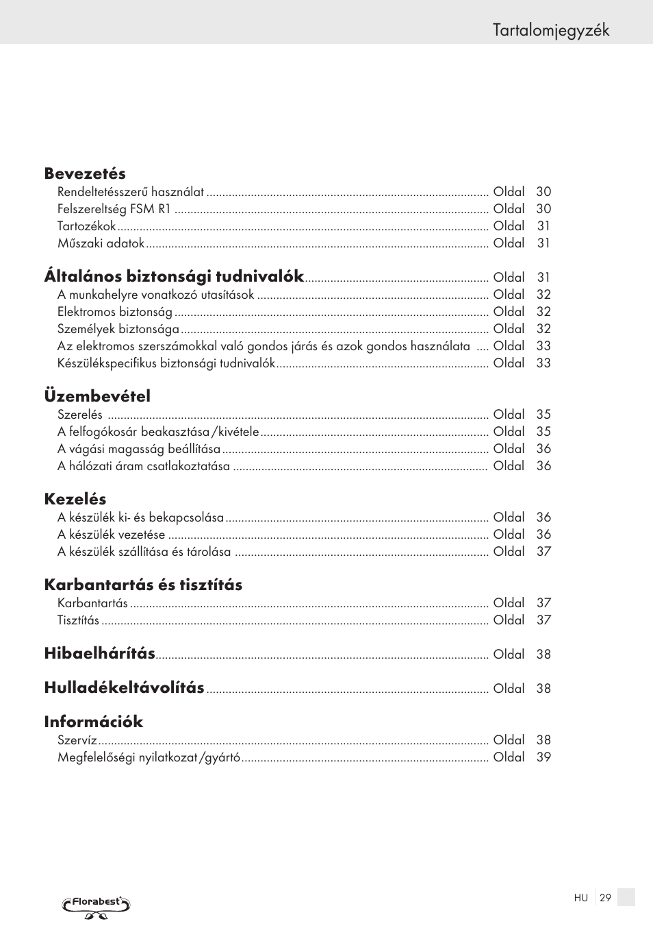 Tartalomjegyzék | Kompernass FSM R1 User Manual | Page 27 / 90