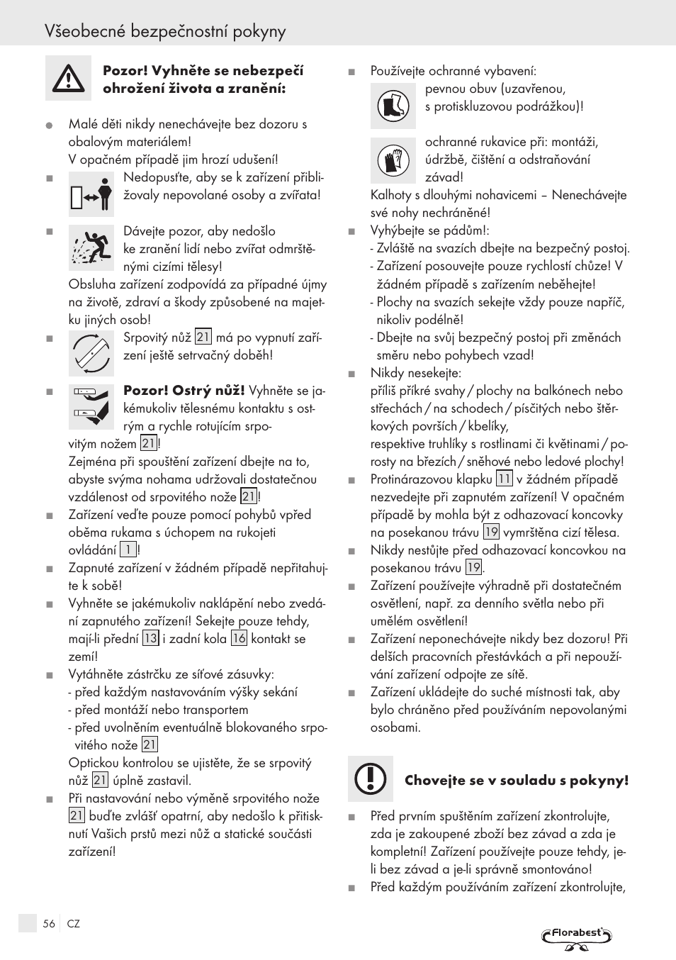 Všeobecné bezpečnostní pokyny | Kompernass FSM R1 User Manual | Page 54 / 90