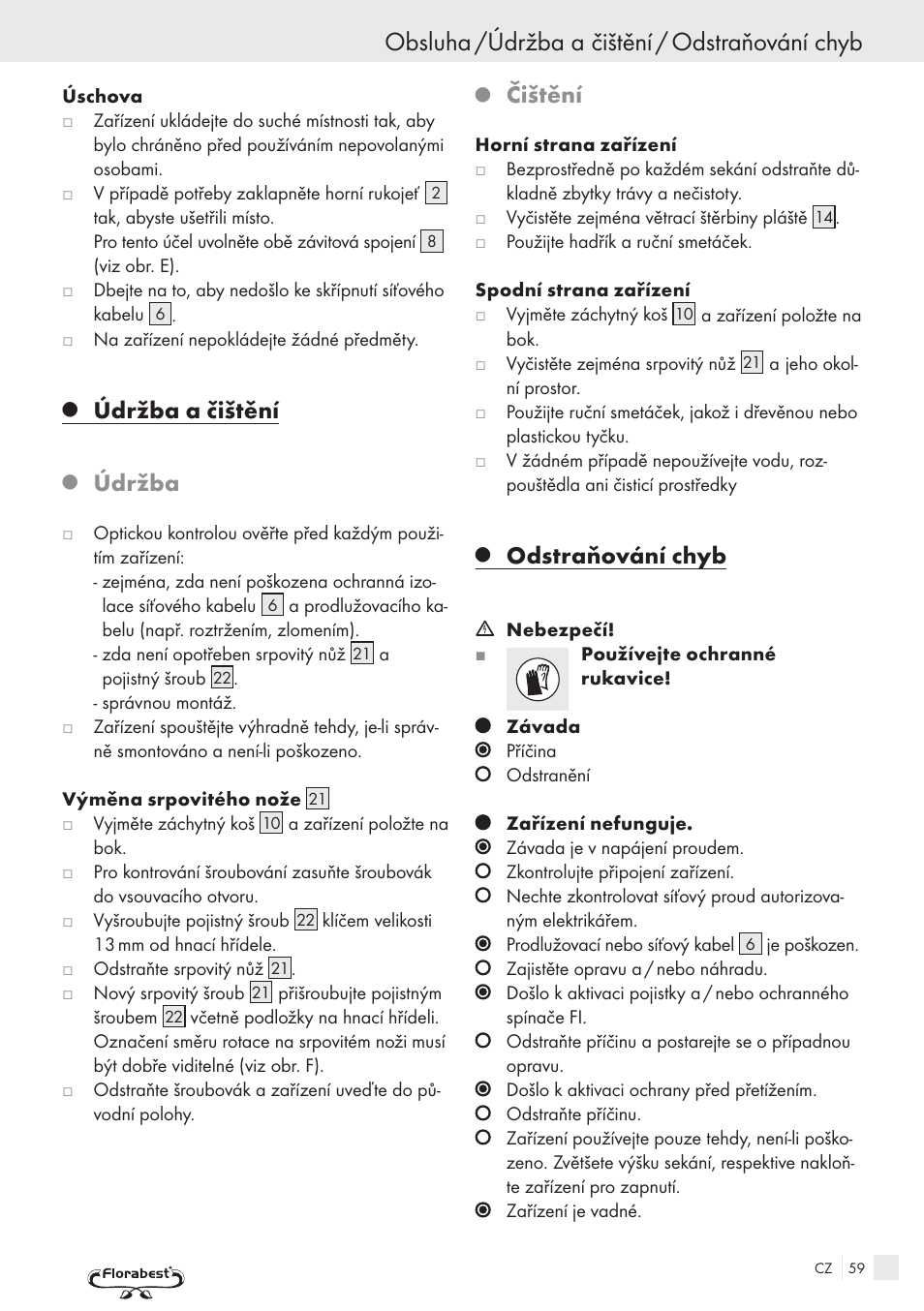 Obsluha /údržba a čištění / odstraňování chyb, Údržba a čištění, Údržba | Čištění, Odstraňování chyb | Kompernass FSM R1 User Manual | Page 57 / 90