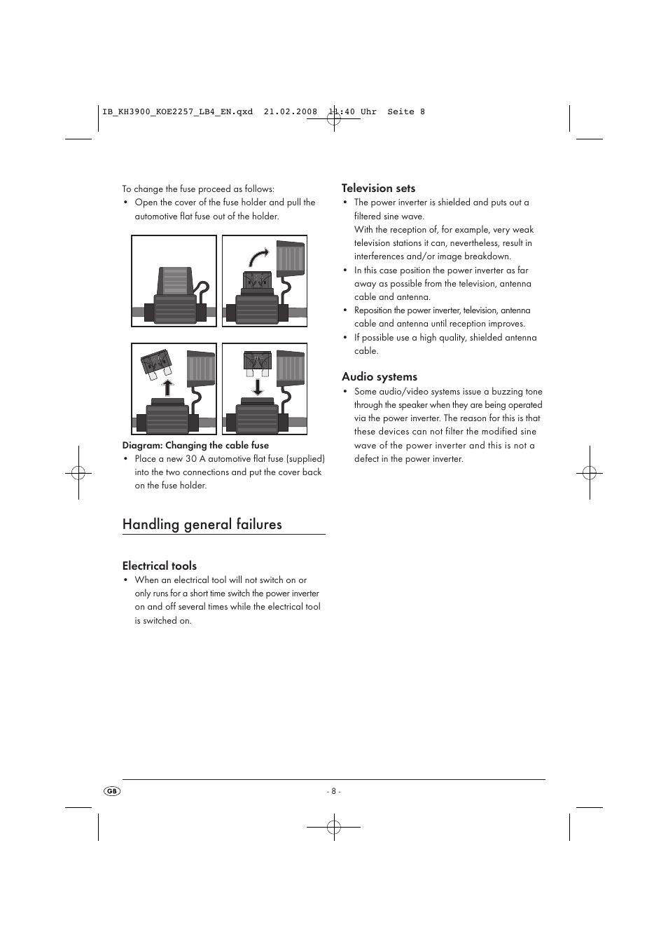Handling general failures | Kompernass KH 3900 User Manual | Page 10 / 62
