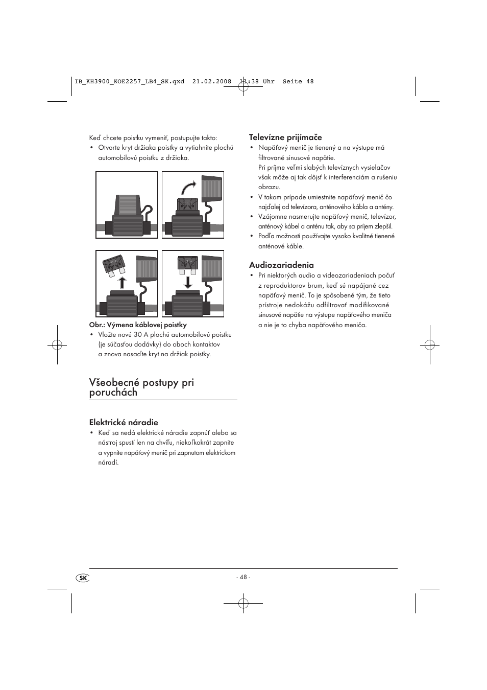 Všeobecné postupy pri poruchách | Kompernass KH 3900 User Manual | Page 50 / 62