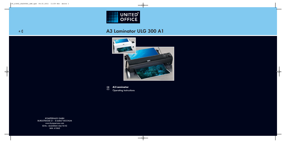 Kompernass A3 LAMINATOR ULG300A1 User Manual | 11 pages