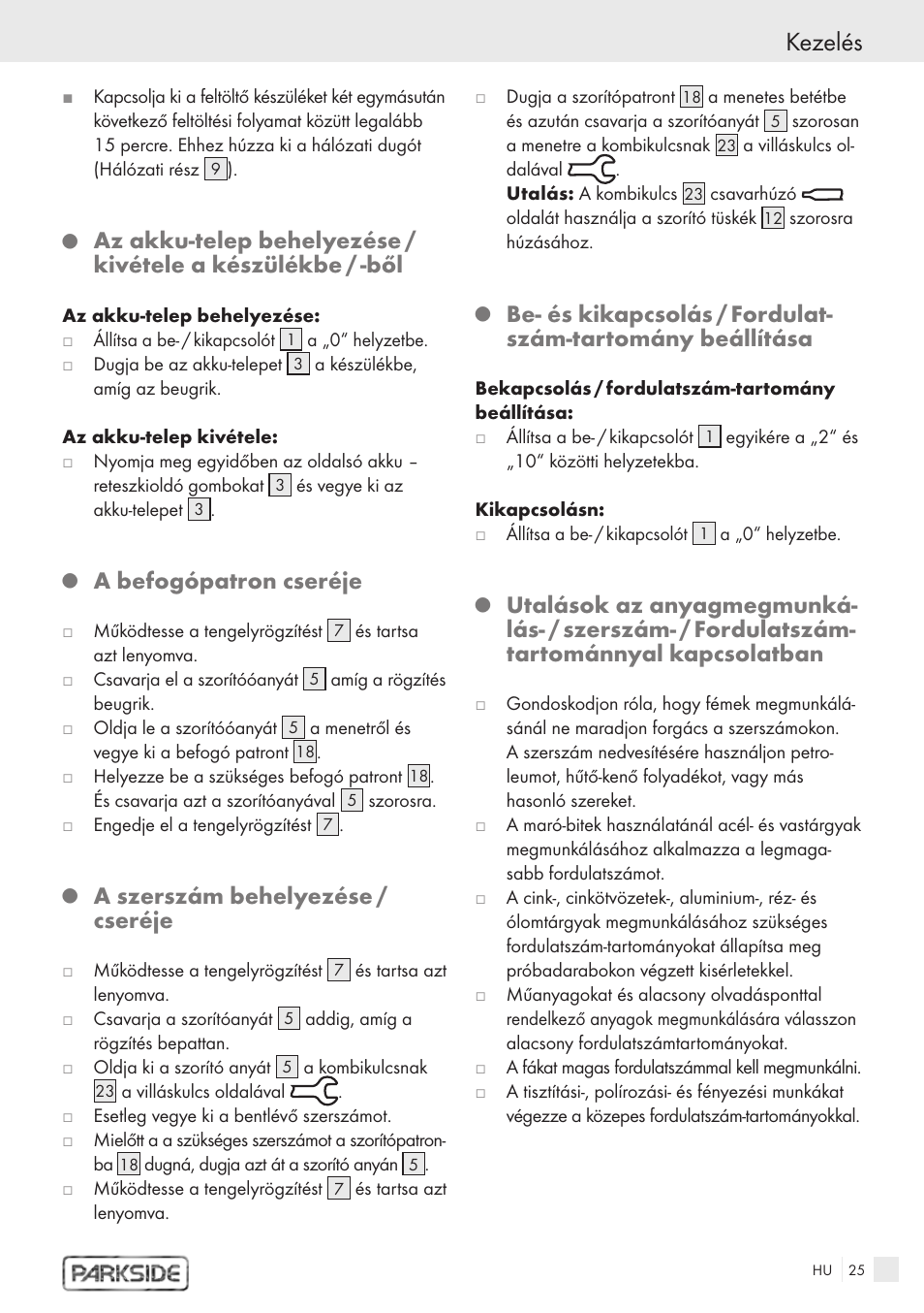 Kezelés, A befogópatron cseréje, A szerszám behelyezése / cseréje | Kompernass PFBS 9.6V User Manual | Page 23 / 66