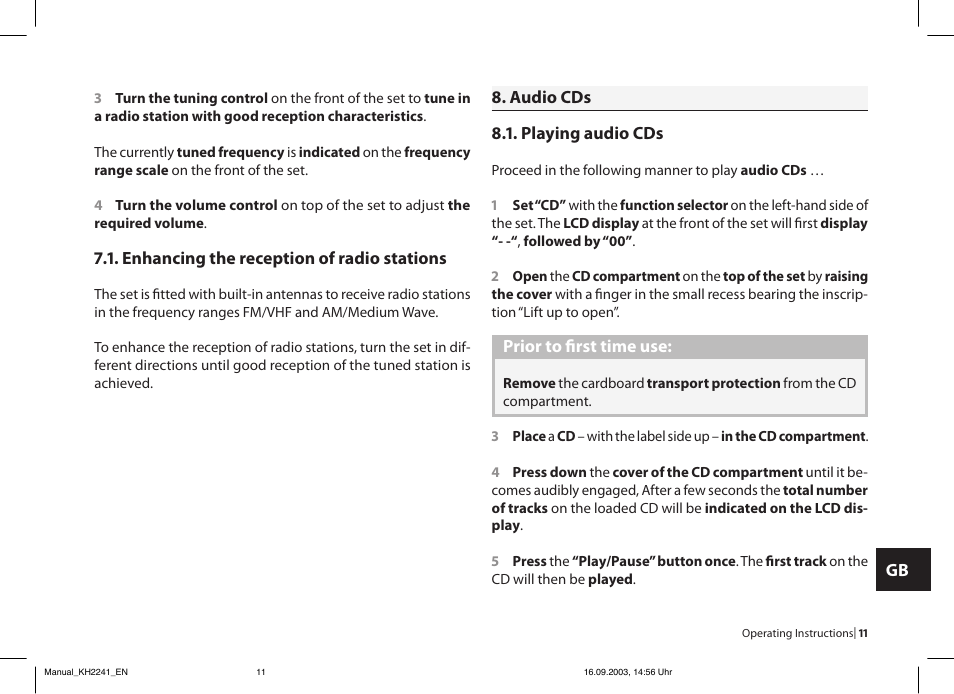 Kompernass eBench KH 2241 User Manual | Page 11 / 16