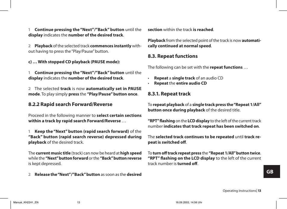 Kompernass eBench KH 2241 User Manual | Page 13 / 16