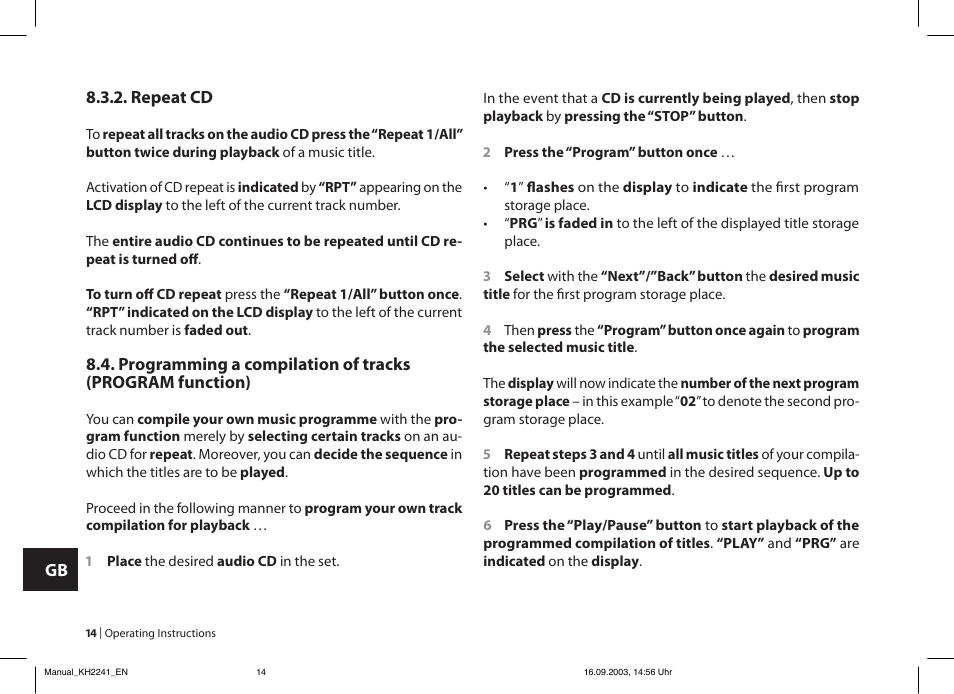 Kompernass eBench KH 2241 User Manual | Page 14 / 16