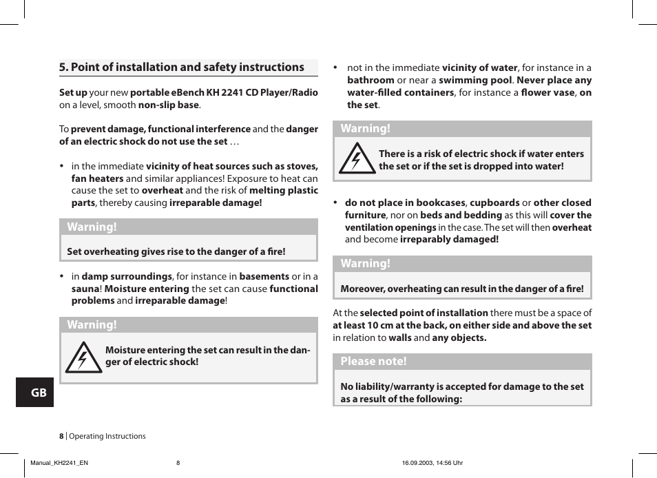 Kompernass eBench KH 2241 User Manual | Page 8 / 16