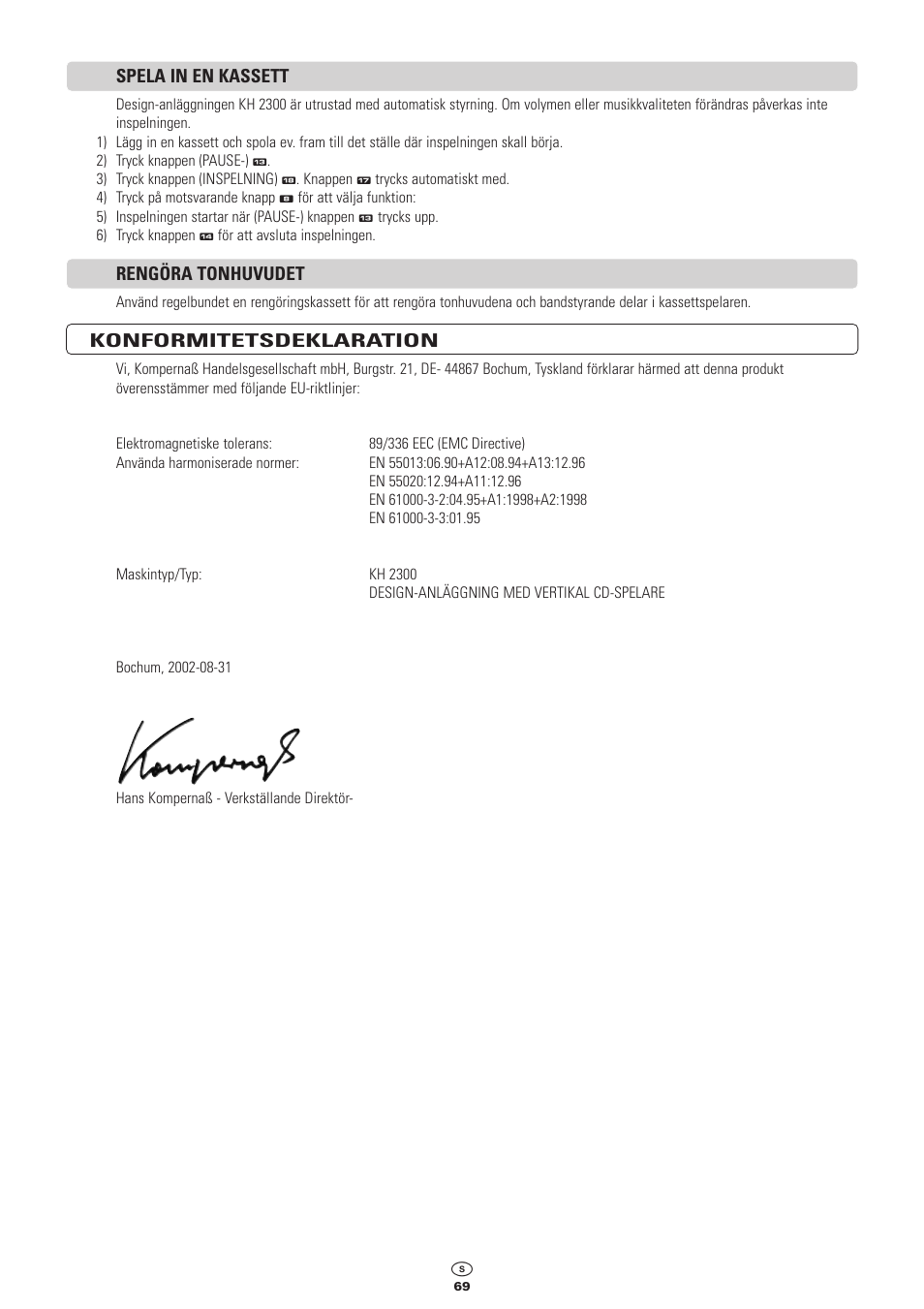 Kompernass KH 2300 User Manual | Page 69 / 70