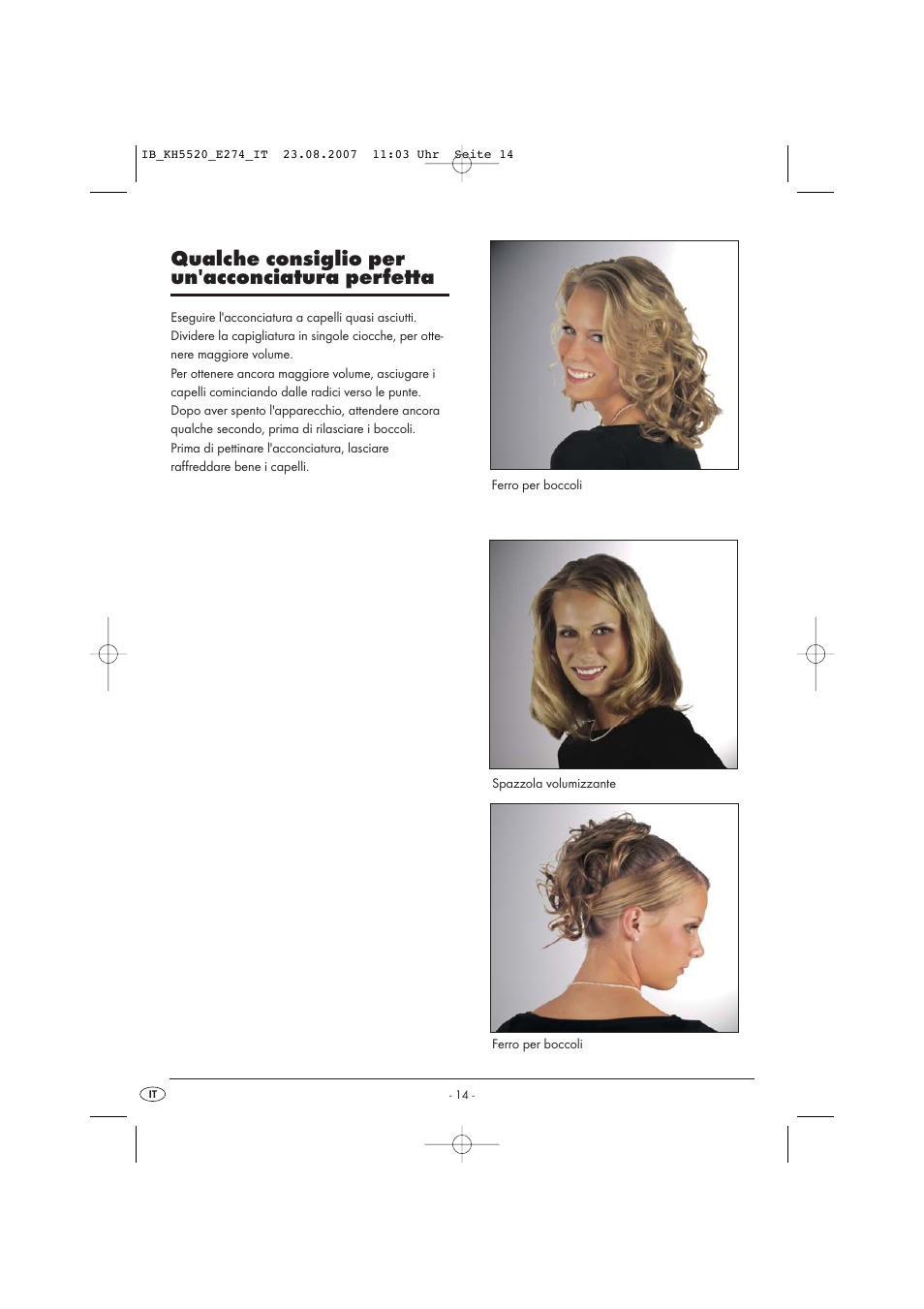 Qualche consiglio per un'acconciatura perfetta | Kompernass Styling Curler Set KH 5520 User Manual | Page 14 / 26