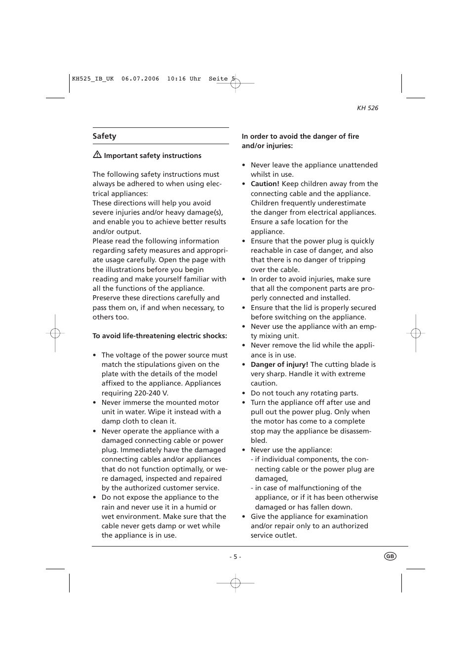 Kompernass KH 525 User Manual | Page 9 / 13