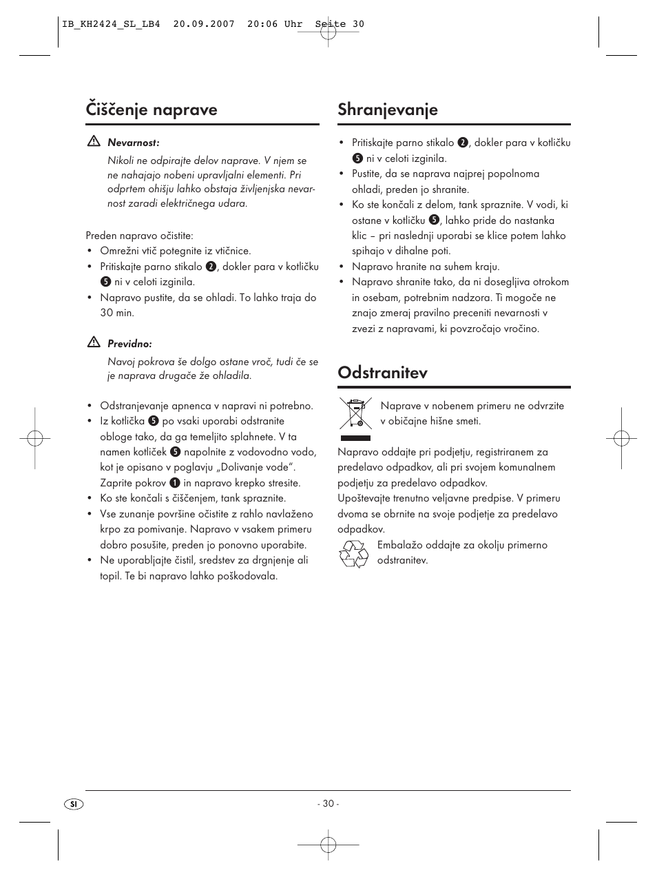 Čiščenje naprave, Shranjevanje, Odstranitev | Kompernass KH 2424 User Manual | Page 32 / 66