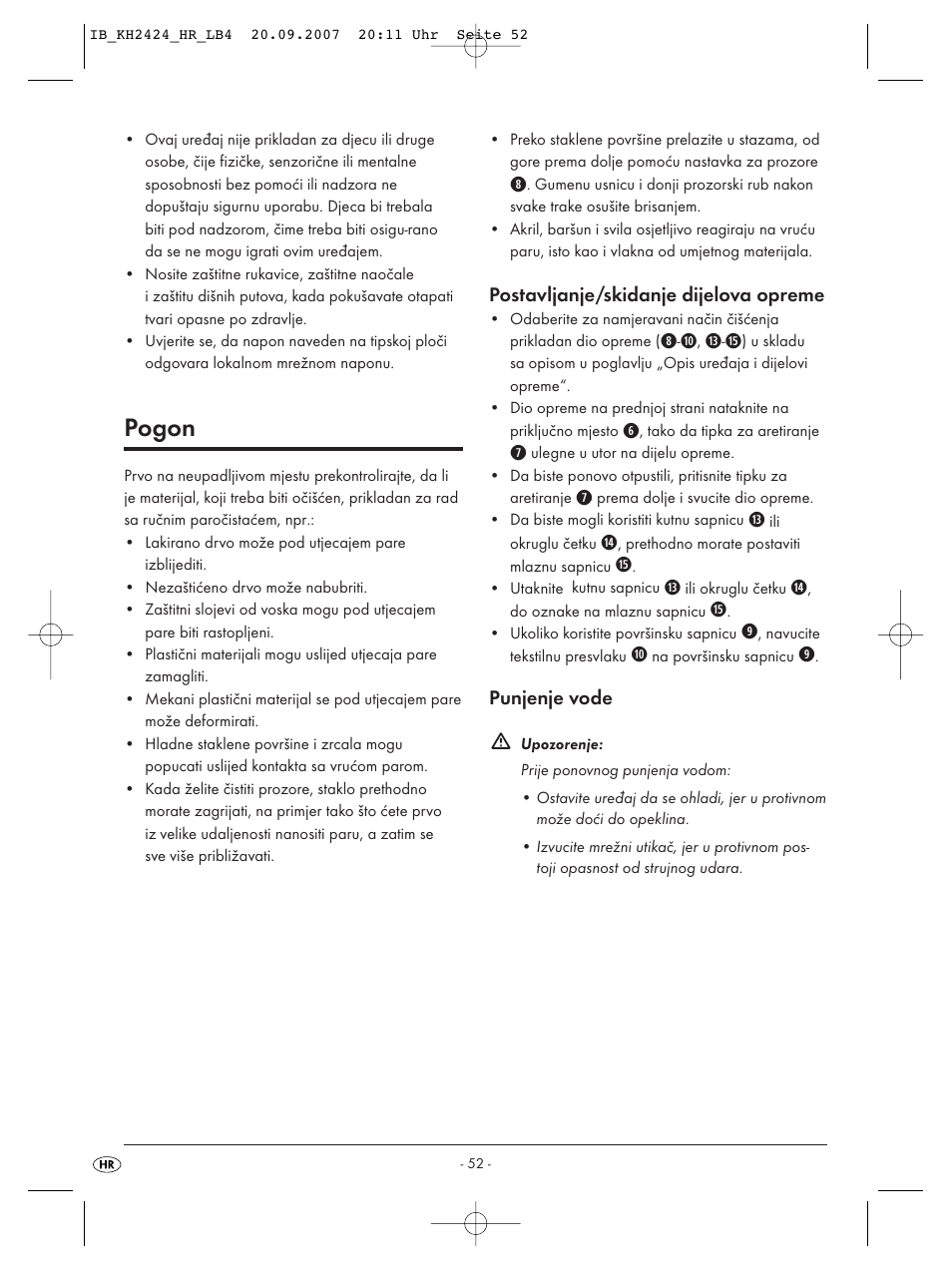 Pogon | Kompernass KH 2424 User Manual | Page 54 / 66