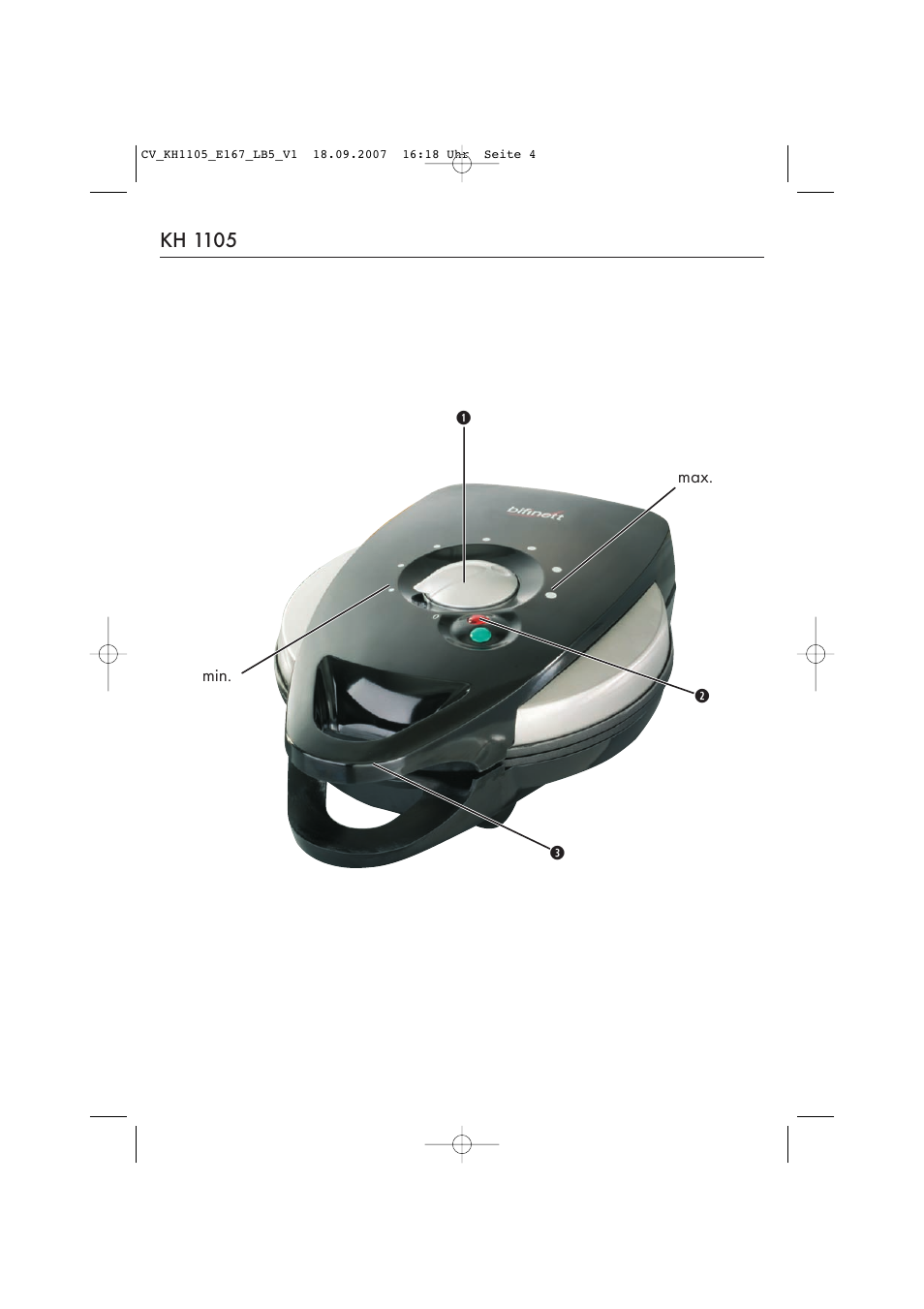 Kh 1105 | Kompernass KH 1105 User Manual | Page 2 / 19