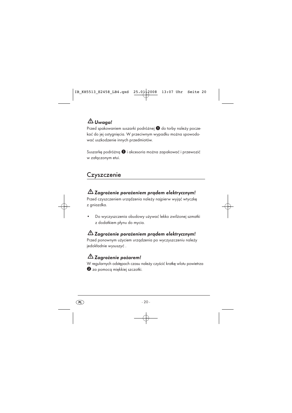 Czyszczenie | Kompernass KH 5513 User Manual | Page 22 / 90