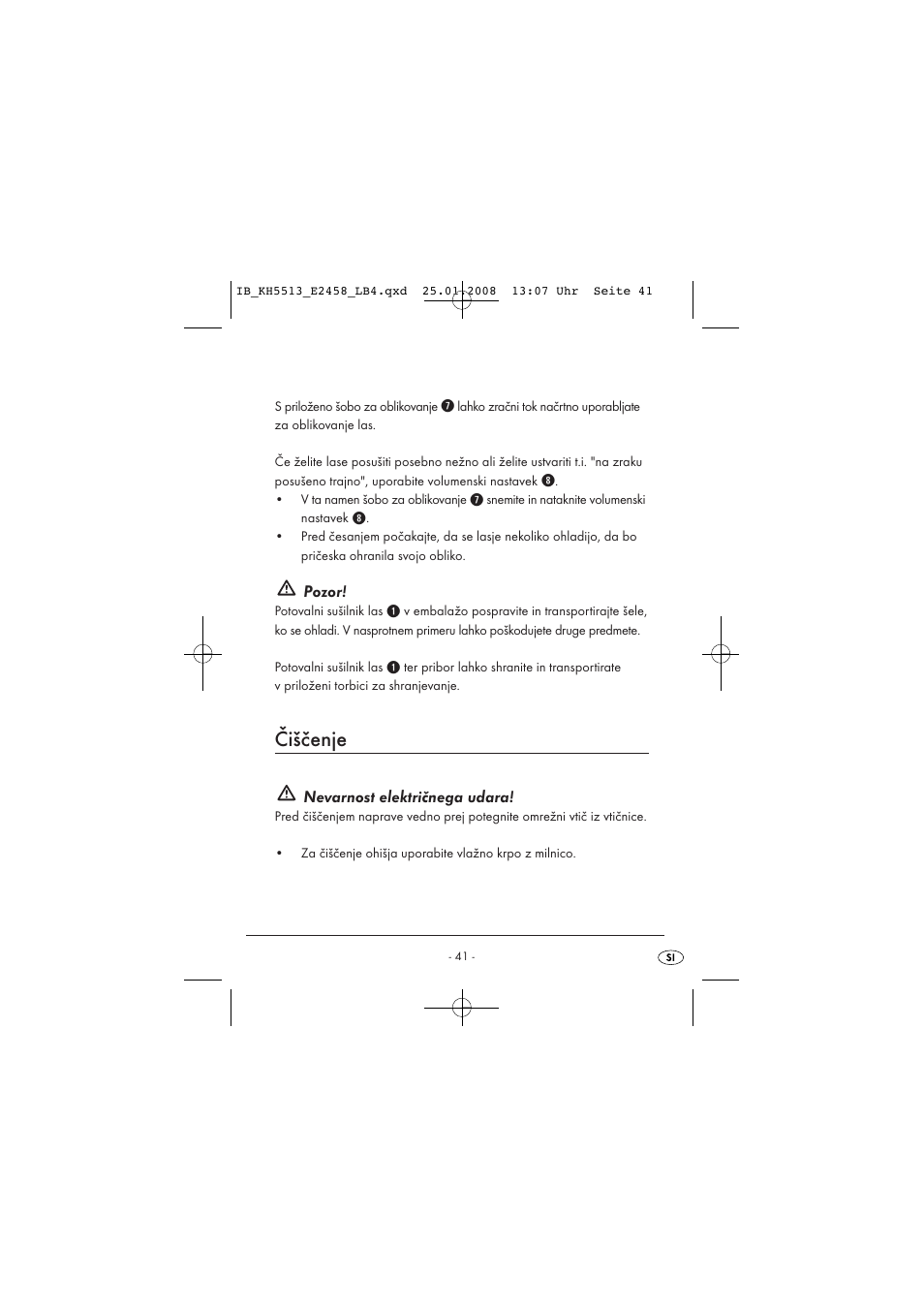 Čiščenje | Kompernass KH 5513 User Manual | Page 43 / 90