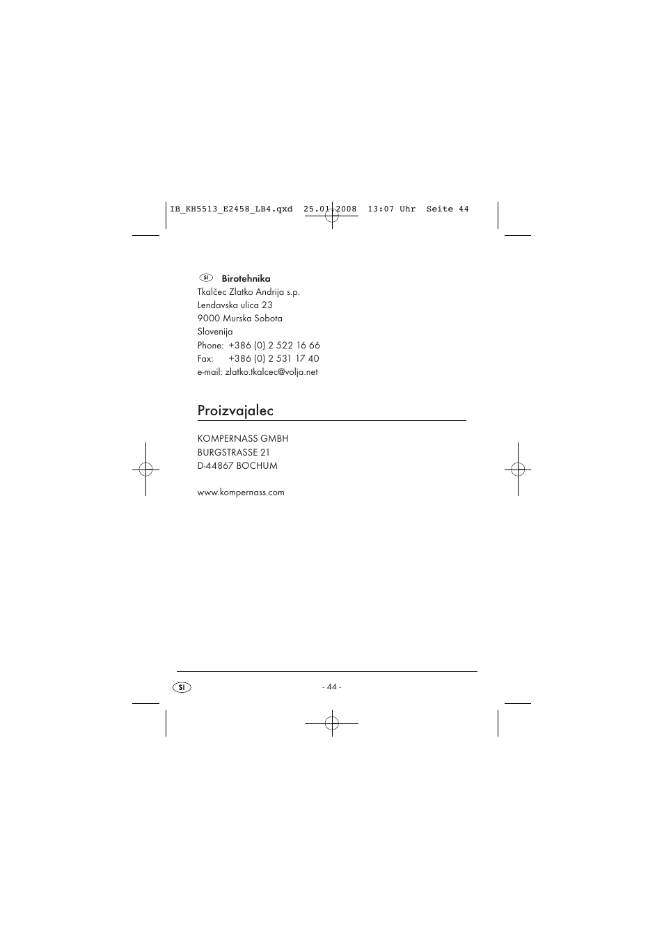 Proizvajalec | Kompernass KH 5513 User Manual | Page 46 / 90
