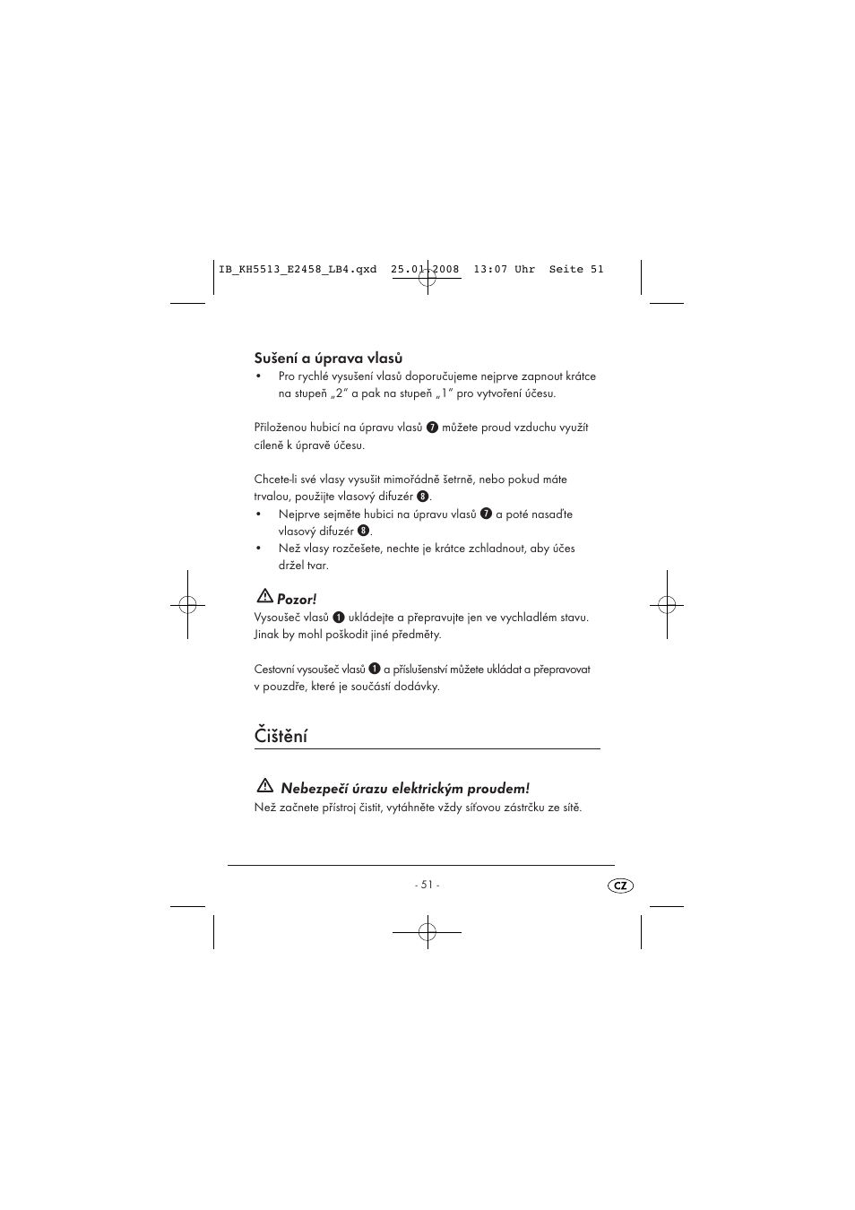 Čištění | Kompernass KH 5513 User Manual | Page 53 / 90