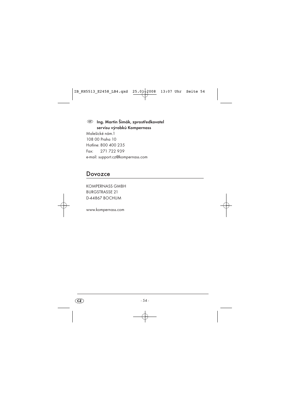 Dovozce | Kompernass KH 5513 User Manual | Page 56 / 90