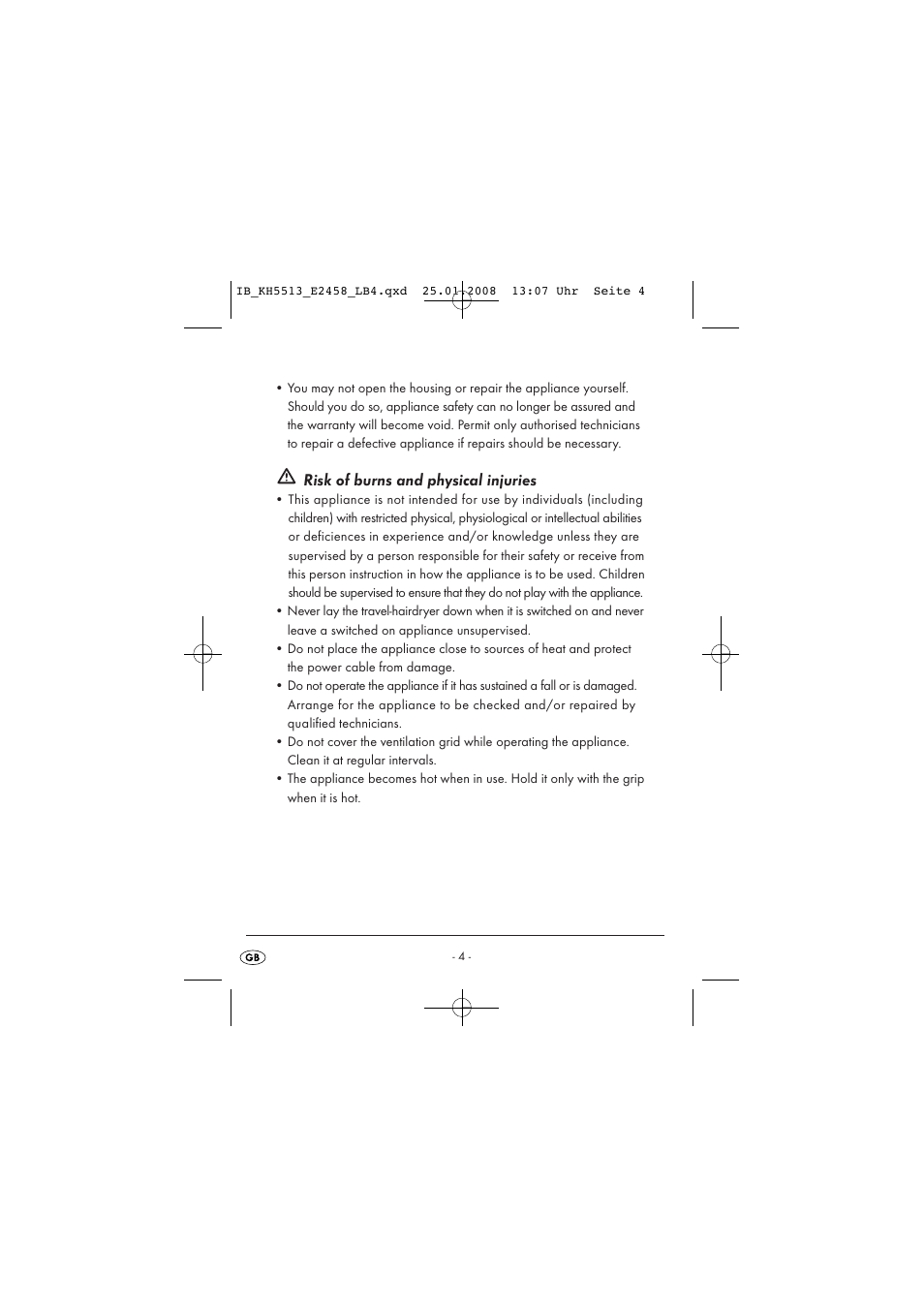 Kompernass KH 5513 User Manual | Page 6 / 90