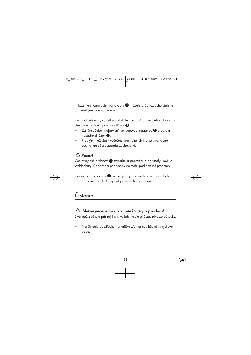 Čistenie | Kompernass KH 5513 User Manual | Page 63 / 90