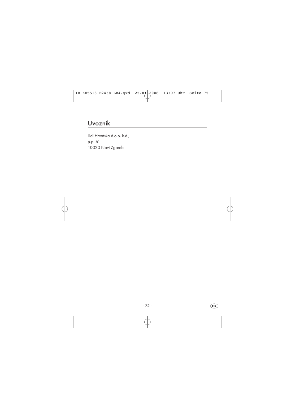 Uvoznik | Kompernass KH 5513 User Manual | Page 77 / 90