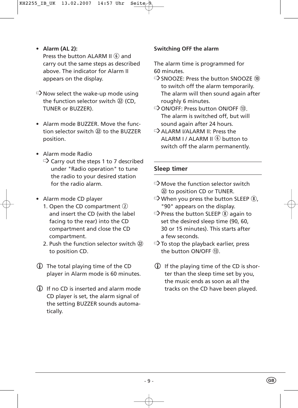 Kompernass KH 2255 User Manual | Page 11 / 12