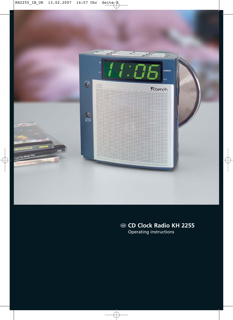 Cd clock radio kh 2255 | Kompernass KH 2255 User Manual | Page 2 / 12