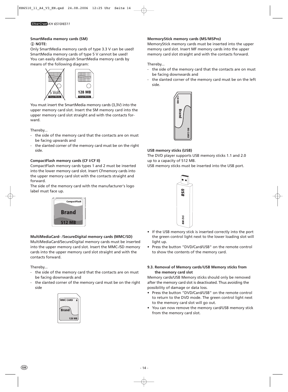 512 mb 5 volt | Kompernass KH 6511 User Manual | Page 16 / 30