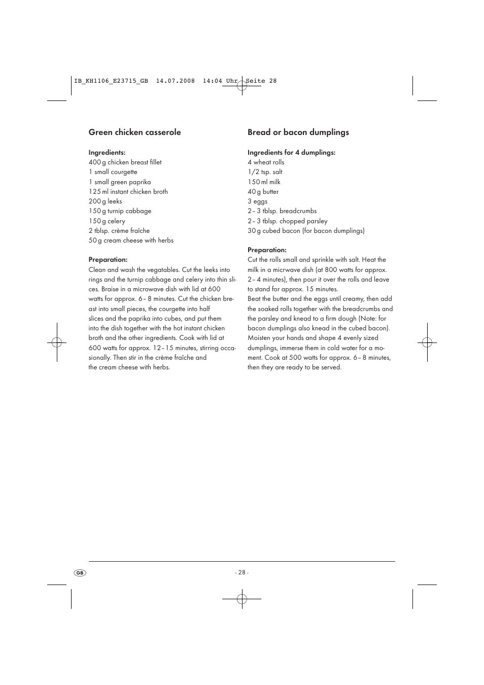 Kompernass KH 1106 User Manual | Page 30 / 34