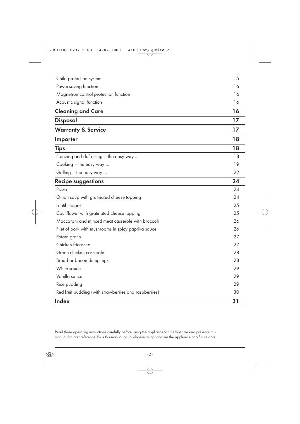 Kompernass KH 1106 User Manual | Page 4 / 34