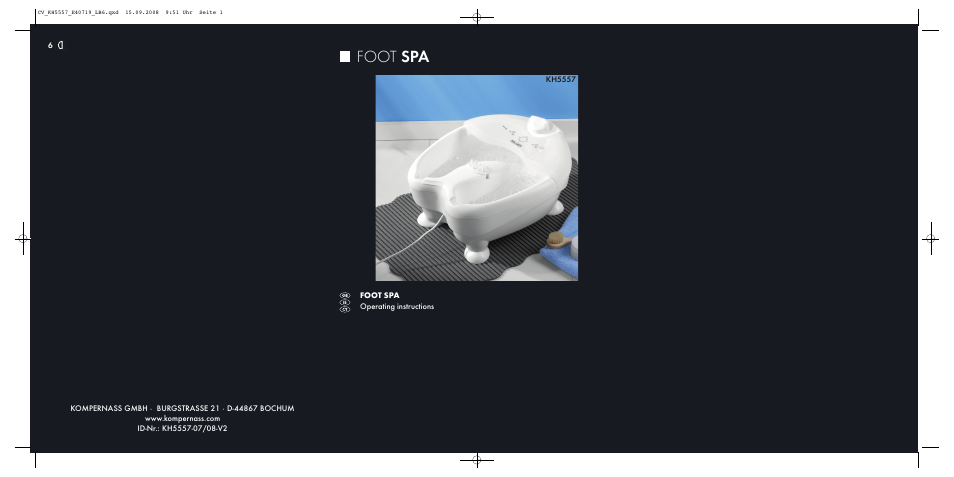 Kompernass FOOT SPA KH5557 User Manual | 8 pages
