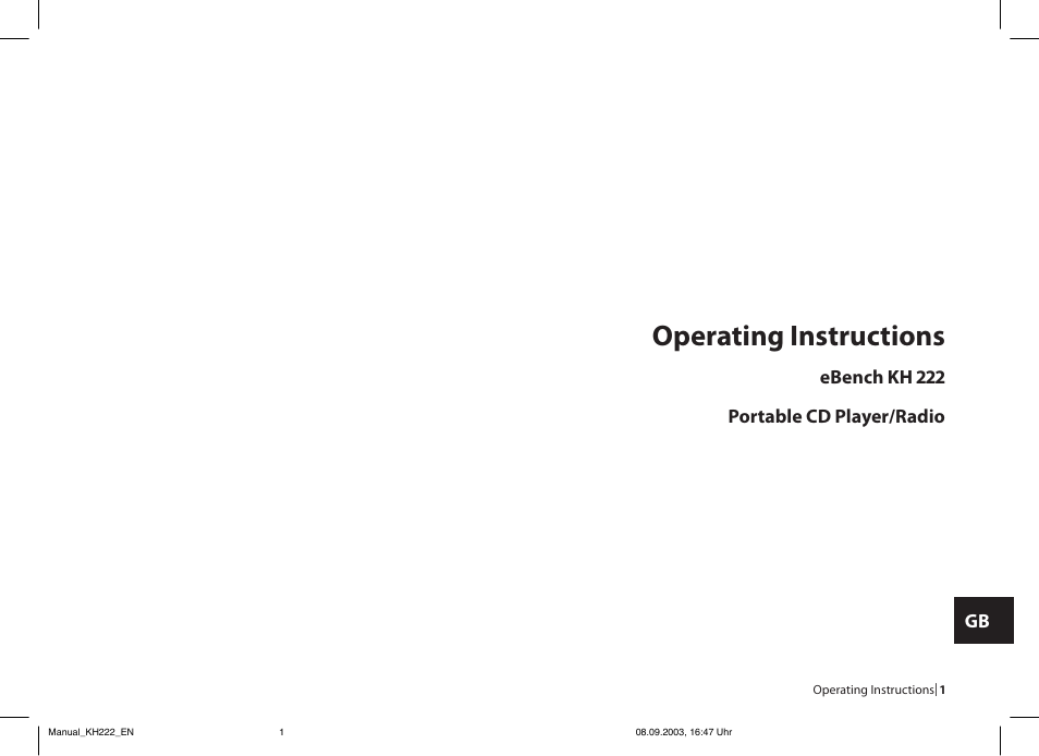 Kompernass KH 222 User Manual | 16 pages
