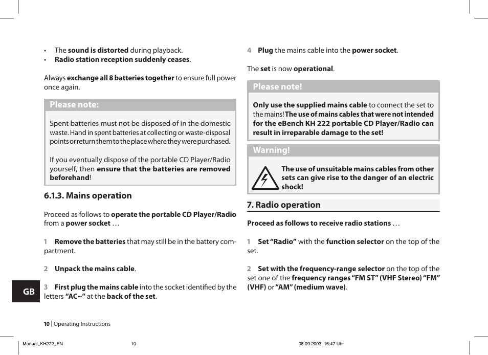 Kompernass KH 222 User Manual | Page 10 / 16