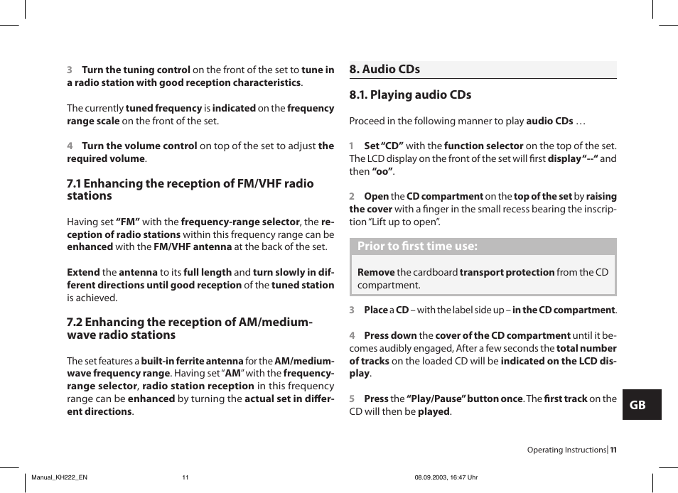 Kompernass KH 222 User Manual | Page 11 / 16