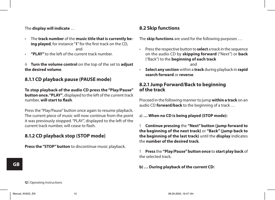 Kompernass KH 222 User Manual | Page 12 / 16