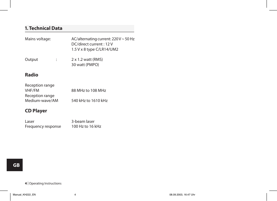 Kompernass KH 222 User Manual | Page 4 / 16