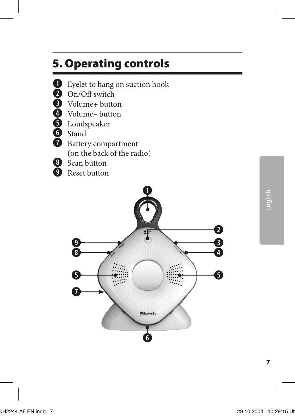 Operating controls q | Kompernass KH 2244 User Manual | Page 7 / 16